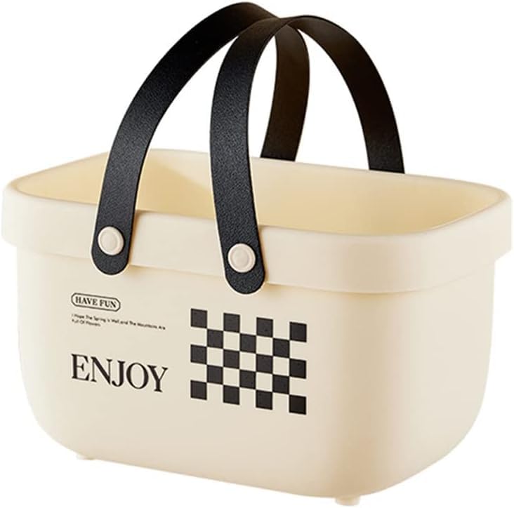 GION Plastic Bath Organizer Storage Basket with Handles, Shower C...