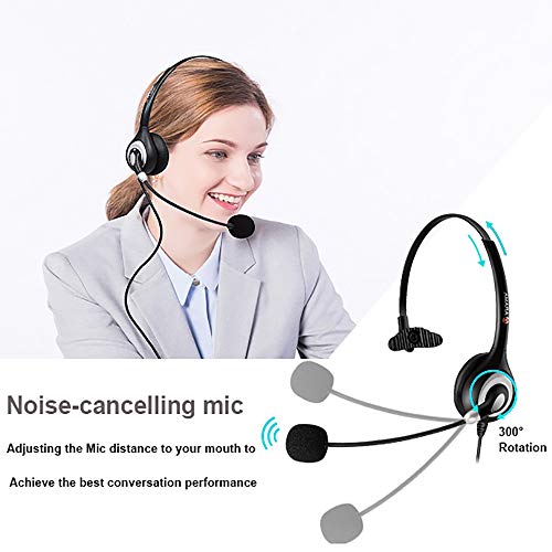 Phone Headset 2.5Mm With Noise Canceling Mic & Mute Switch Telephone Headset For Panasonic At&T Vtech Uniden Cisco Grandstream Cordless Phones #TOP1