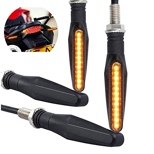 Image of Motorcycle Blinkers Indicator Turn Signal Amber Flowing Sequential Universal Lamp (Pack of 2)