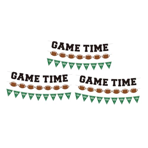 GOOHOCHY 3 Sets Rugby Party Decorations Garland Decorations Soccer Balls Banner Sports Decor Football Birthday Party Decorations Themed Party Decorations Birthday Party Favors Paper
