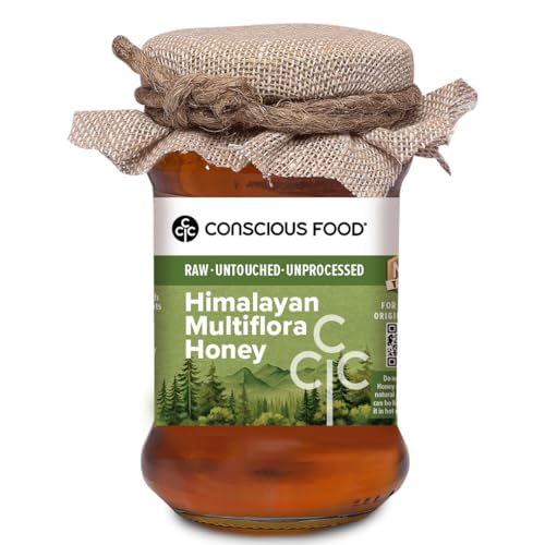 Image of Conscious Food Himalayan Multi Flora Honey | 200g | NMR Tested Honey | Certified by German Lab | Raw, Unheated and Unpasteurized