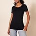 Amazon Essentials Damen Kurzärmliges Regular-Fit-T-Shirt (Varianten mit Rundhalsausschnitt und V-Ausschnitt), Pack of 2, Schwarz, M