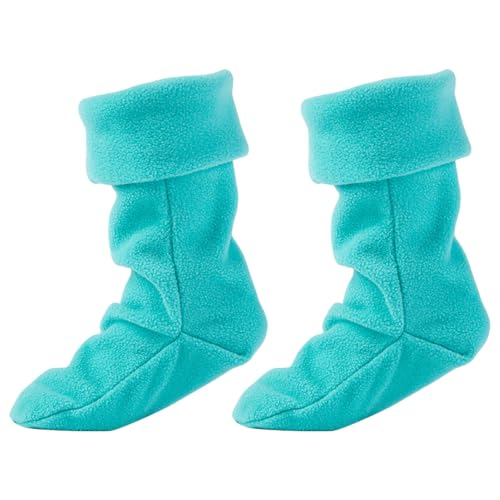 Copbopwn Kids Winter Warm Lined Welly Socks Fleece Welly Socks For Childrens Kids Winter Thermal Fleece Welly Wellington Boot Liners Socks Warm Rain Boot Liners for Boys Girls (green 17cm)