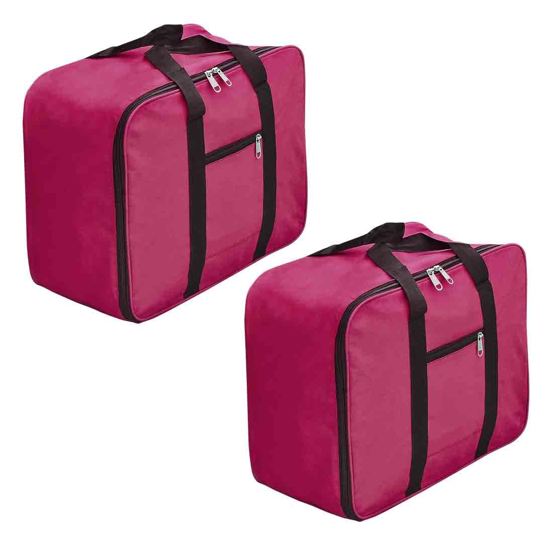 SH.NASIMA MANUFACTURER Underbed Storage Bag Moisture Proof Cloth Organiser Nylon Big Underbed Storage Bag With Zippered Closure And Handle(2 Maroon, 46x36x25cm)