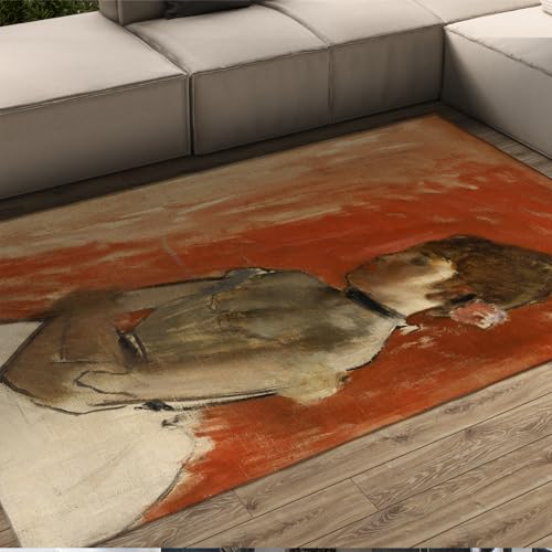 Tapis danseuse de ballet Edgar Degas grand format rouge 60x180cm - 2