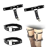 Romantische Geschenke: Punk Kunstleder Strumpfband für damen bringt Ihnen ein cooles Punk-Feeling und gibt Ihnen mehr Aufmerksamkeit, die für die meisten Anlässe, wie Partys, Geburtstage, Tänze und Festivals getragen werden kann, mehr Aufmerksamkeit erregt, bietet Ihnen auch eine ideale Geschenkauswahl für Ihre Liebsten