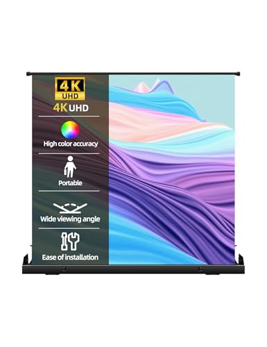 Portable Non-Tension ALR Manual Pull Up Projector Screen,178°Viewing Angle Movie Screen,Outdoor Projector Screen Wrinkle-Free Design for Backyard Movie Night(100 in/16:9)