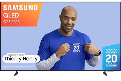 Samsung TV AI 55 Pouces QLED 55Q6F 4K Smart TV, Quantum Dots, Q4 Lite Processor, WiFi, Airplay, HDR, Q-Symphony, OTS Lite, Knox Security, Gaming Hub, Bixby, Application...