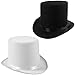 Funny Party Hats Felt Top Hats - 2 Pack - 1 Black & 1 White Top Hat Costume Hats