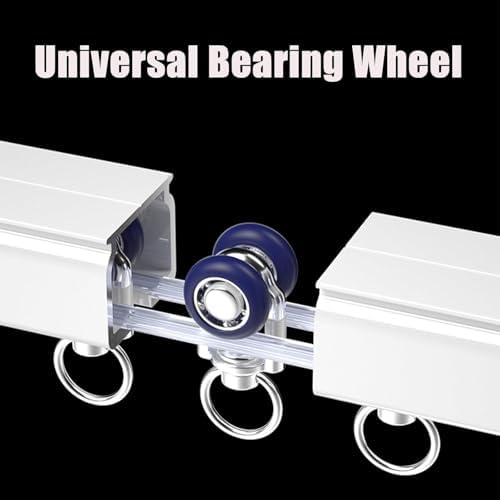 Heavy Duty Curtain Track System - 2M/6.5FT Ceiling & Wall Mount with Clips & Hooks for Room Divider, Shower, and Partition Curtains - Champagne Color