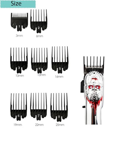 8 Pcs Professional Hair Clipper Combs Guides, Hair Clipper Combs Guides Replacement Guards Set #3171-400 – 1/8” to 1” Fits Most Size Clippers/Trimmers, Black