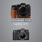 MegaGear - Ever Ready Etui na Aparat z Prawdziwej Skóry do Fujifilm X-T3 - Brązowy, 18-55Mm, MegaGear MG1551 Ever Ready Etui na aparat z prawdziwej skóry do Fujifilm X-T3 (XF23 mm – X
