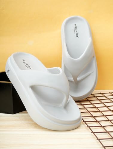 Image of HEALTH FIT Super Soft Lightweight Anti-Skid Flip-Flops Chappal for Foot Pain Relief & Comfortable Slippers & Classic Ultra Soft | Waterproof & Everyday Slip-on & Relaxing Footwear for Women HF09