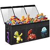 YOHOOLYO Caja de juegos infantil plegable con tapa, 155 l, extragrande, soporta hasta 160 kg, para guardar juguetes infantiles, 100 x 41 x 32 cm, para habitación de los niños, dormitorio, sala de