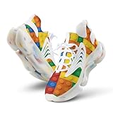 Colorful Building Blocks Men's Running Shoes Lightweight Walking Shoe Breathable Sneaker 11men（EUR45）