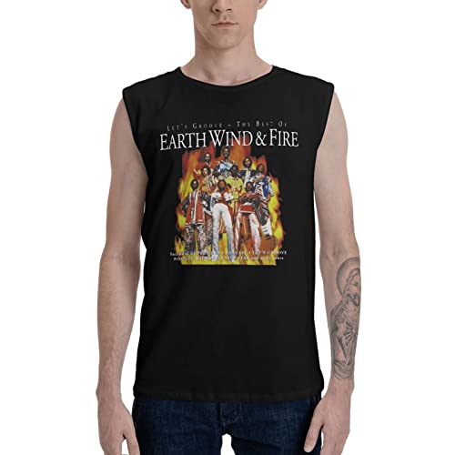 Men's Black Bodybuilding Quick Dry American Music Band Earth Wind And Fire Muscle Tank Top Sleeveless Undershirt T Shirts Vest Tank Tops For Men Summer Beach Sports Workout Running Gym Xx-Large #TOP1