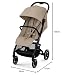 Cybex Gold Kinderwagen Beezy mit One-Pull Harness, Ab Geburt bis ca. 4 Jahre (max. 22 kg), Kompakt und ergonomisch, Almond Beige (Beige mit schwarzem Rahmen)