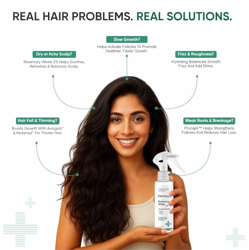 Image of Rosemary Water Spray for Hair Growth | 4X Active Formula with Rosemary Extract, Redensyl, Anagain & Procapil | Anti Hair Fall Mist for Fuller, Thicker & Stronger Hair | For All Hair Types | 100ml (Pack of 2)