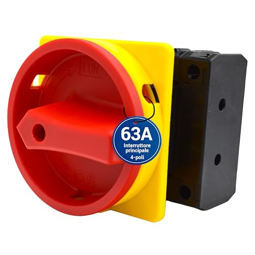 Controles e indicadores | Interruptor Principal Intratec 63a, 4 Polos Interruptor De Carga Ip65 Para Montaje Frontal Interruptor De Emergencia Ideal Para La Industria Interruptor Rotativo Seguro 230v 400v