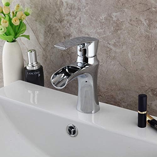 Robinet d'eau de lavabo monté sur le pont mitigeur de salle de bains chromé