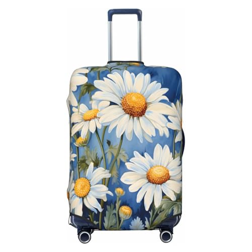 Oil Painting Daisy Travel Luggage Cover Elastic Suitcase Covers Washable Anti Scratch Luggage Dust Covers Protector, Fits 22-24 inch Luggage, M