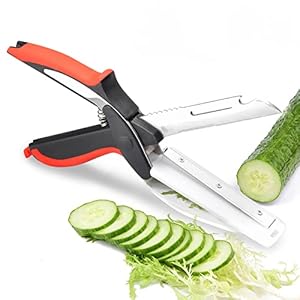 Vegetable Scissors and Food Cutter – Kitchen Shears With Cutting Board, Quick Slicer, Chopper for Meat and Vegetables