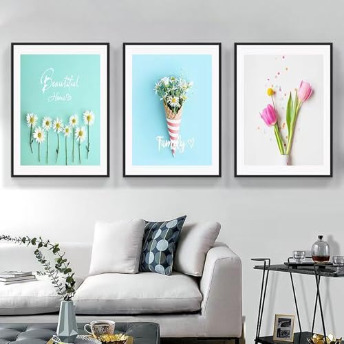 Autocollants muraux blancs et roses chrysanthème sauvage lot de 3 stickers pour chambre fille