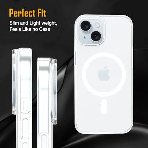 Image of Zapcase Back Case for iPhone 15 | Slim Lifetime Anti-Yellow Crystal-Clear Cover with Elevated Camera Protection & MagSafe Compatibility | Premium German Polycarbonate | Shockproof | Clear