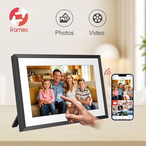 Image of 32GB FRAMEO 10.1 Inch Smart WiFi Digital Photo Frame 1280x800 IPS LCD Touch Screen, Auto-Rotate Portrait and Landscape, Share Moments Instantly via Frameo App from Anywhere