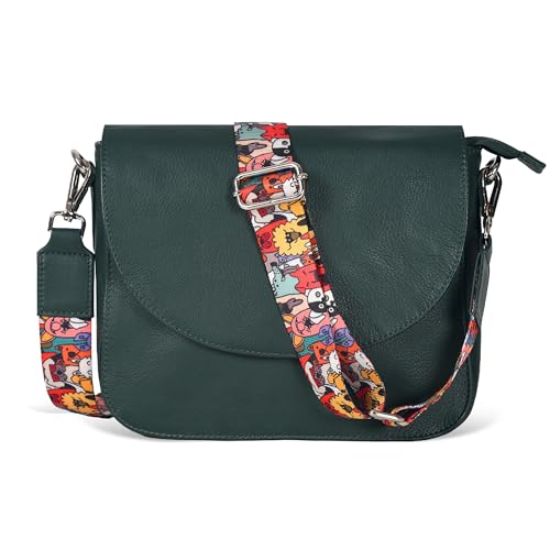 Image of Ozora Genuine Leather Crossbody Bag for Women, Adjustable Strap