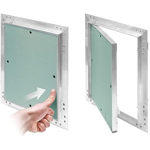 Revisionsklappe GK-Einlage 600 x 600 mm Gipskarton 12,5 mm KRAL15 Revisionstür Revision Wartungstür 60 x 60 cm Wartung Reinigungsklappe Wartungsöffnung mit Aluminium-Rahmen Feuchtraumgeeignet grün Trockenbau Cover