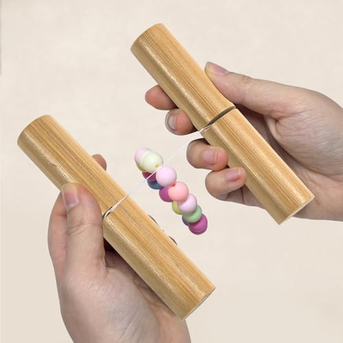 2 PCS Bamboo Knot Grippers Knot Grippers Tool for Silicone Beads Bead Knotting Kool (Bamboo)