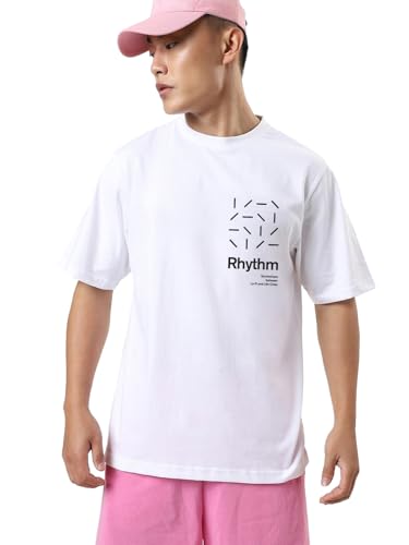Image of Bewakoof Men's Cotton Printed Oversized Fit Half Sleeve Round Neck T-Shirt | Casual Wear | Street Wear | Oversized t Shirt for Men Cotton | Baggy