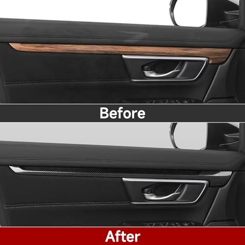 Image of Car Inner Door Strips Decals for Honda CR-V 2017 2018 2019 2020 2021 2022 Accessories CRV ABS Carbon Fiber Interior Stickers