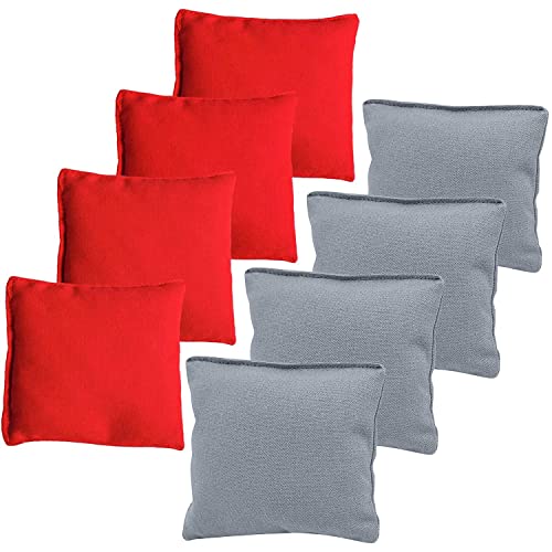 Jmexsuss Weather Resistant Standard Corn Hole Bags, Set Of 8 Regulation Professional Cornhole Bags For Tossing Game,Corn Hole Beans Bags With Tote Bag(Red/Grey) #TOP1
