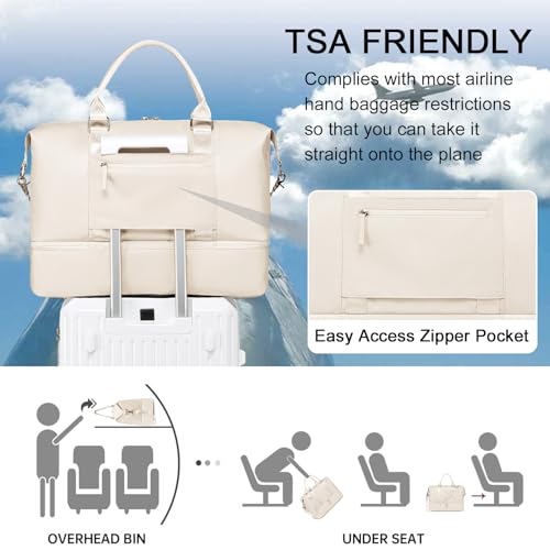 CAMTOP Travel Duffle Bag Women Men Waterproof Shoulder Weekender Overnight Carryon Bag Sports Tote Gym Bag3