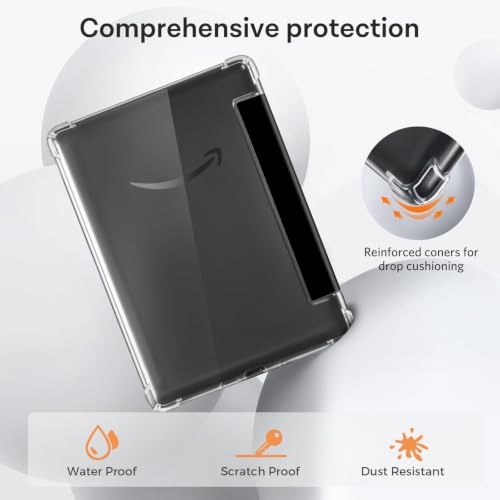Image of CoBak Case for 6 inch Kindle 11th Gen (2024 and 2022 Release) - Ultra Slim Transparent Clear TPU Back Shell Protective Cover with Auto Wake /Sleep for Kindle 11th Generation 2024 Release.Black Notebook