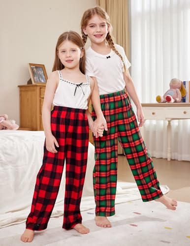 Arshiner Pajama Pants for Girls Long Sleep Plaid Pants Soft Lounge Pj Bottoms with Pockets4