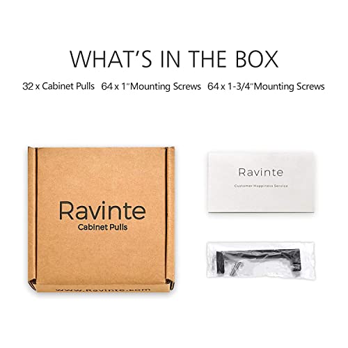 Image of Ravinte 32 Pack 5 Inch Kitchen Square Cabinet Handles Matte Black Pulls Black Drawer Pulls Kitchen Cabinet Hardware Handles