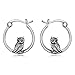 Eule Ohrringe Creolen f&uuml;r Damen 925 Sterling Silber Tier M&auml;dchen Eule Ohrringe Schmuck Geschenke f&uuml;r M&auml;dchen (Eule)