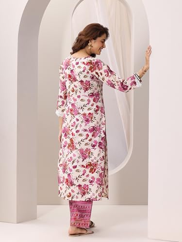 Image of Gerua By Libas Printed Silk Blend Straight Kurta With Palazzo | daily wear suit
