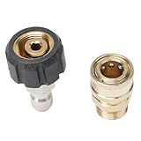 Set di adattatori per idropulitrice ad alta pressione per 5000 PSI M22 14 mm girevole Quick Connect Raccordi – Acciaio inossidabile e ottone, compatibile con la maggior parte delle idropulitrici
