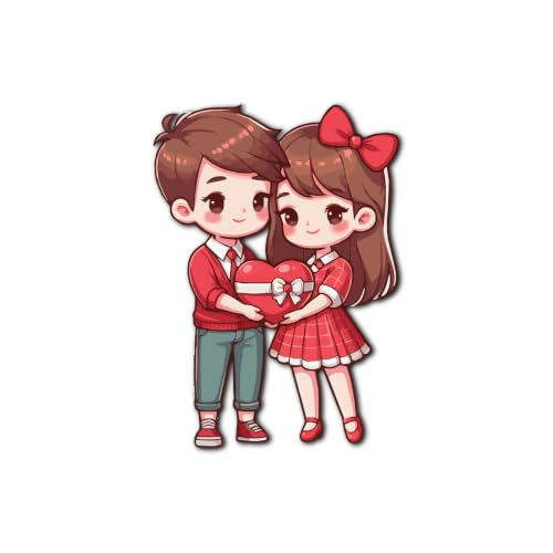 Image of Bhai Please Couple with Heart Theme Wooden Fridge Magnet - Couple Gift