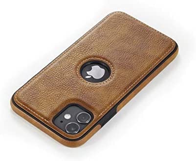 Image of M7 Back Cover Compatible with iPhone 12 Flexible Slim Leather Case for iPhone 12 (Brown)