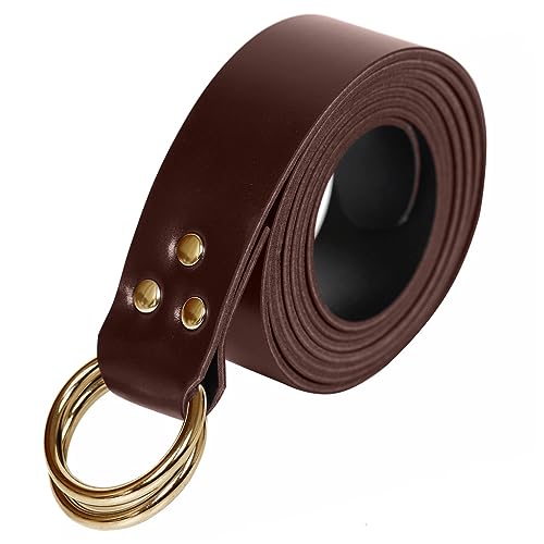 Medieval Halloween Leather Belt Viking Renaissance Double O Ring Belts Reenactment Accessory