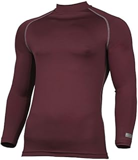 Rhino Base Layer Top Adult - Unisex Long Sleeve Sports Compression Body Fit Top Maroon XSmall