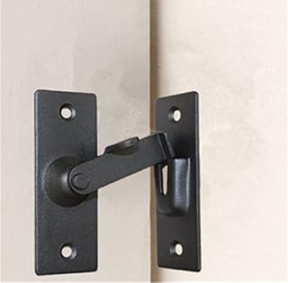 SZHDXSY 90 Degree 304Stainless Steel Right Angle Door Lock Buckle Lock Bolt Lock cam Lock for Door and Window Sliding Lock bar Bolt barn Sliding Door Lock Sliding Latch, Matte Black