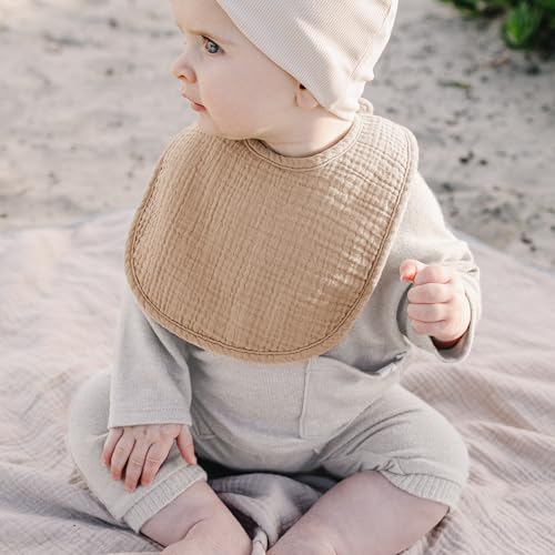 Image of Konssy 10-Pack Muslin Baby Bibs for Drooling and Teething