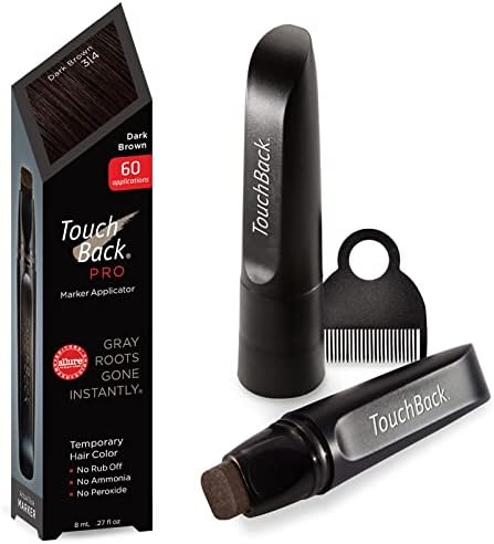 TouchBack PRO Gray Root Touch Up Marker Applicator - Real Hair Color Dark Brown