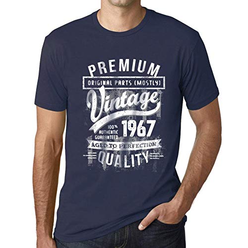 Homme Tee-Shirt – Original Parts (Mostly) Aged to Perfection 1967 – 58 Ans T-Shirt Graphique Idée Cadeau 58e Anniversaire Vintage Année 1967 Nouveauté French Marine L